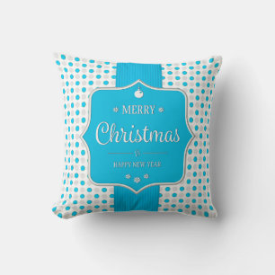 Coussin Pois de Noël Silver-Blue