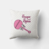 Coussin Pois de sucre et d'épices Nom du bébé (Verso)