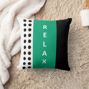 Coussin Pois détendre noir vert