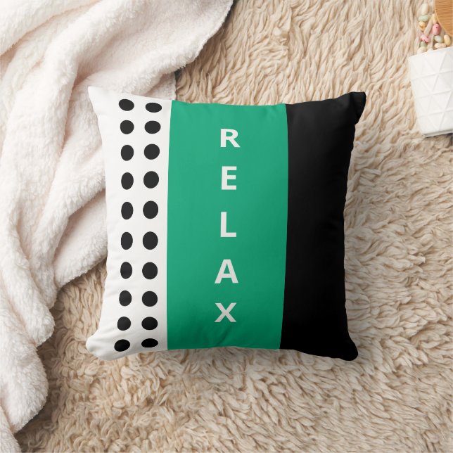 Coussin Pois détendre noir vert (Couverture)