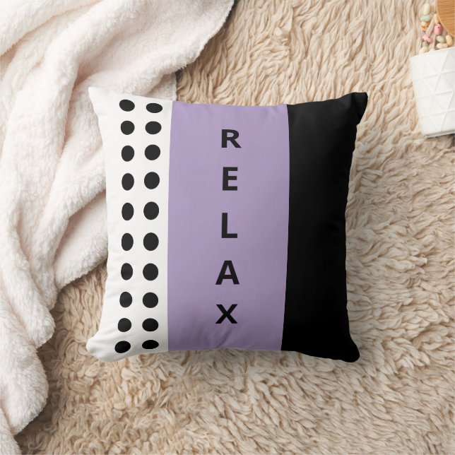 Coussin Pois détendre noir violet (Couverture)