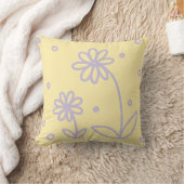 Coussin Pois et marguerites 2 - Pastel Jaune et Violet (Couverture)