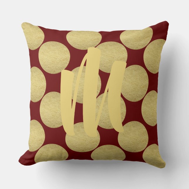 Coussin Pois géants de Monogramme Gold (Recto)