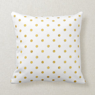 Coussin Pois Girly chic élégant d'or