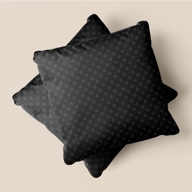 Coussin Pois gris et gris chic (Grey & Grey Chic Polka Dots Throw Pillow)