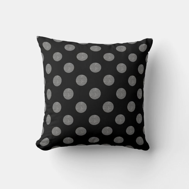 Coussin Pois gris et noir (Recto)