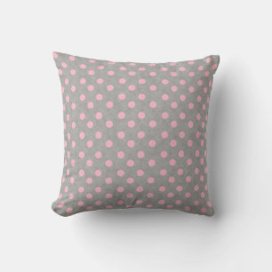 Coussin Pois gris et rose