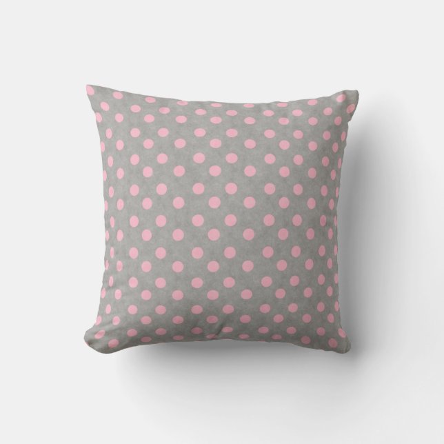 Coussin Pois gris et rose (Recto)