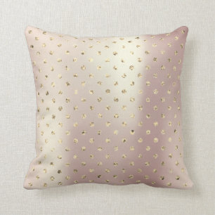 Coussin Pois métallique de rose rose plus rusé d'or d'or
