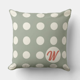 Coussin Pois Monogrammes en blanc doux sur n'importe quell