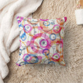 Coussin Pois multicolores, cercles sur un blanc (Couverture)