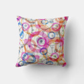 Coussin Pois multicolores, cercles sur un blanc (Verso)