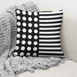 Coussin Pois Noirs Blanches Modernes Et Motifs De Tailles