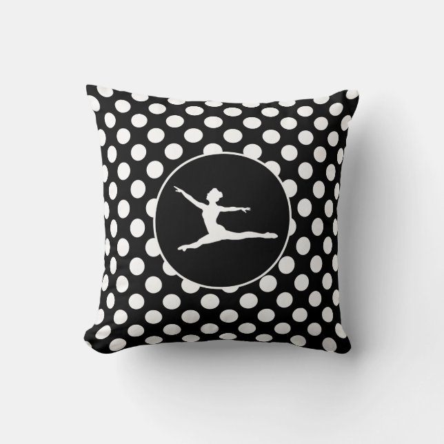 Coussin Pois noirs et blancs; Ballet (Recto)