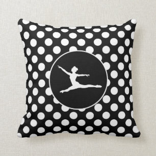 Coussin Pois noirs et blancs; Ballet