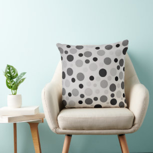 Coussin Pois Noirs Et Gris,