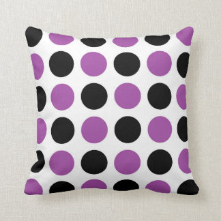 Coussin Pois noirs et violets