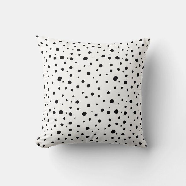 Coussin Pois noirs minimal Abstrait moderne (Recto)