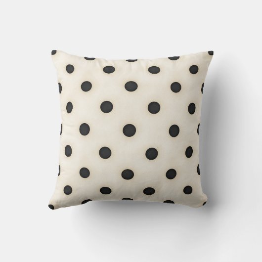Coussin Pois noirs sur blanc antique (Verso)