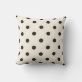 Coussin Pois noirs sur blanc antique (Recto)