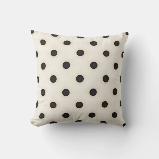 Coussin Pois noirs sur blanc antique (Recto)