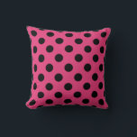 Coussin Pois noirs sur fuchsia<br><div class="desc">Pois noirs sur fuchsia</div>