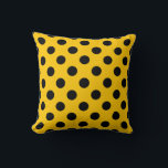 Coussin Pois noirs sur jaune<br><div class="desc">Pois noirs sur jaune</div>