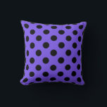 Coussin Pois noirs sur perwinkle<br><div class="desc">Pois noirs sur perwinkle</div>