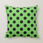 Coussin Pois noirs sur vert citron<br><div class="desc">Pois noirs sur vert citron</div>