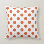 Coussin Pois orange brûlés<br><div class="desc">Pois orange brûlés sur un arrière - plan blanc.</div>