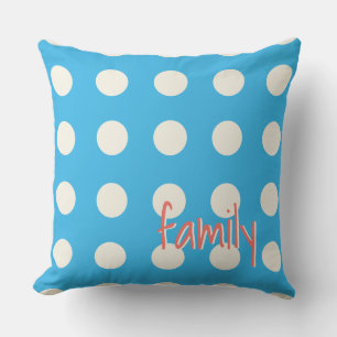 Coussin Pois personnalisés en blanc doux sur n'importe que