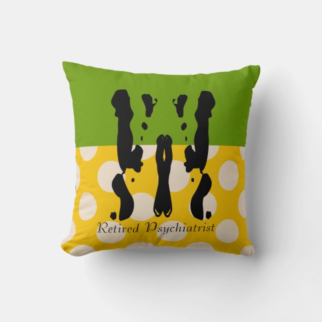 Coussin Pois retiré de Rorschach de psychiatre (Recto)