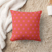 Coussin Pois rose et rouge orange monogrammé (Couverture)
