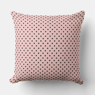 Coussin Pois rose noir