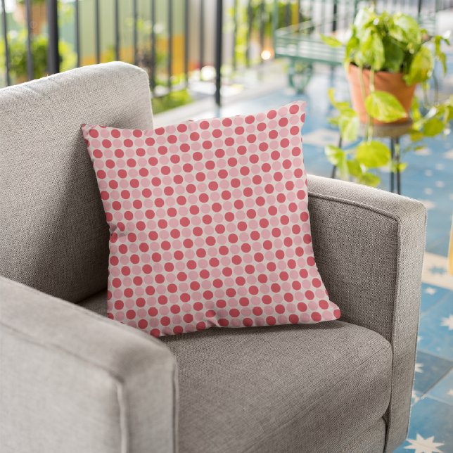 Coussin Pois roses et rouges/Oreillers décoratifs (Créateur téléchargé)