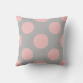 Coussin Pois roses sur gris (Verso)