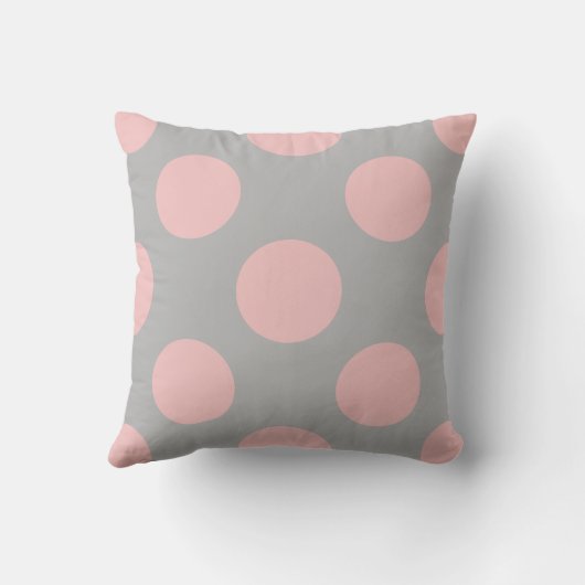 Coussin Pois roses sur gris (Verso)