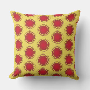 Coussin Pois rouge et jaune Cercle soleil été