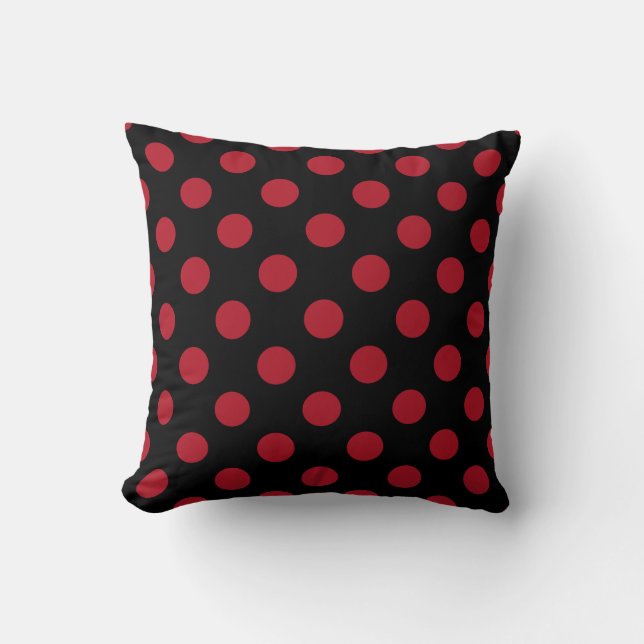 Coussin Pois rouge et noir (Recto)