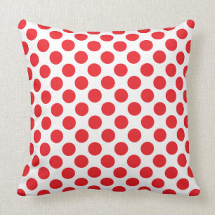 Coussin Pois rouge sur le carreau blanc, 20" x 20"