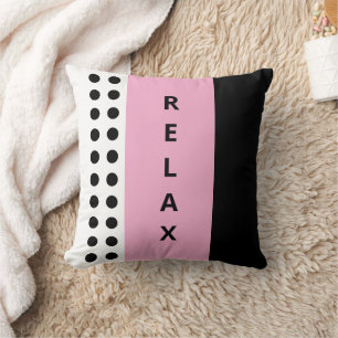 Coussin Pois se détendre noir rose