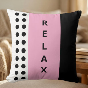Coussin Pois se détendre noir rose