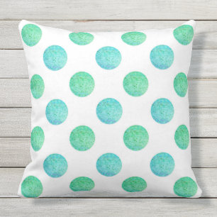 Coussin Pois texturisé d'aquarelle de turquoise d'Aqua