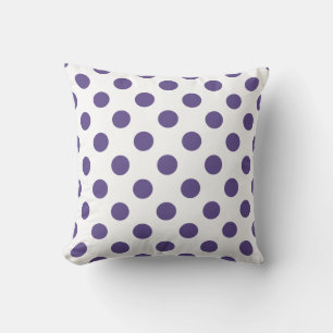 Coussin Pois ultra violets sur blanc