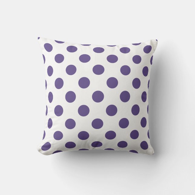 Coussin Pois ultra violets sur blanc (Recto)