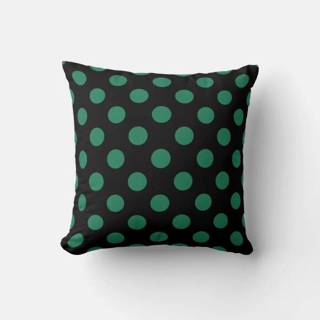 Coussin Pois vert et noir (Recto)