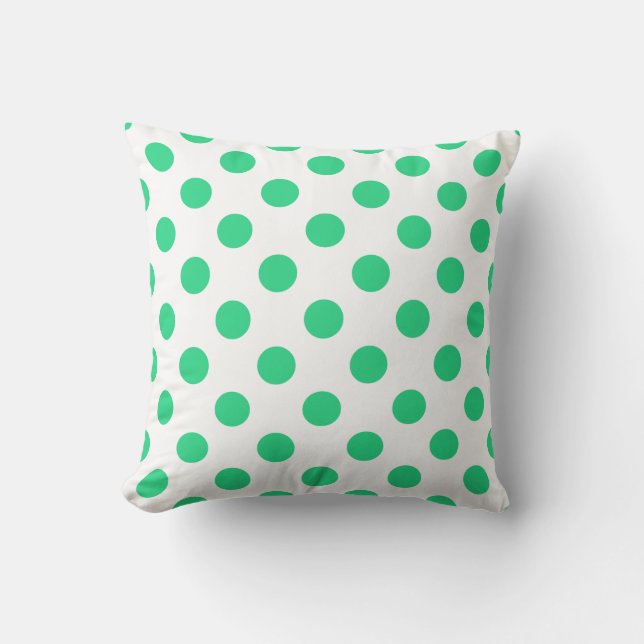 Coussin Pois verts et blancs (Recto)