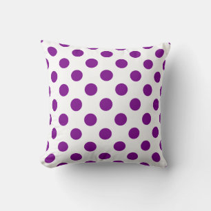 Coussin Pois violets et blancs