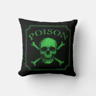 Coussin Poison Crâne et os croisés Halloween Design Imprim