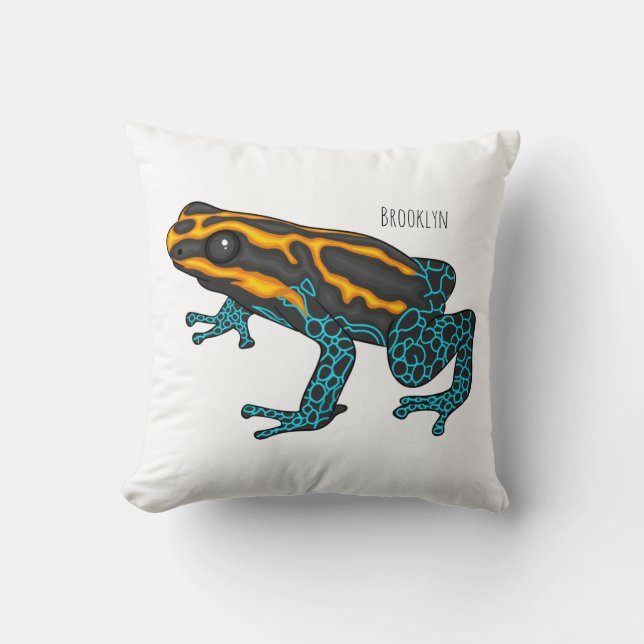 Coussin Poison dart frog cartoon illustration (Recto)